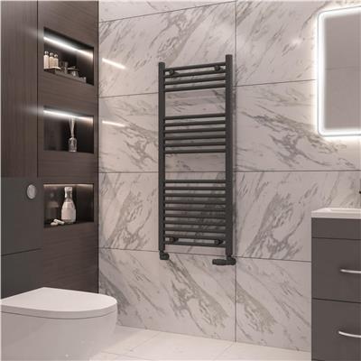 Eastbrook Wingrave Straight Ladder Towel Radiator1200mm x 500mm - Matt Anthracite - 89.0075 - TAP 'N' SHOWER