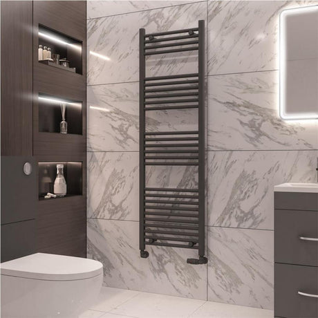 Eastbrook Wingrave Straight Ladder Towel Radiator 1600mm x 500mm - Matt Anthracite - 89.0076 - TAP 'N' SHOWER