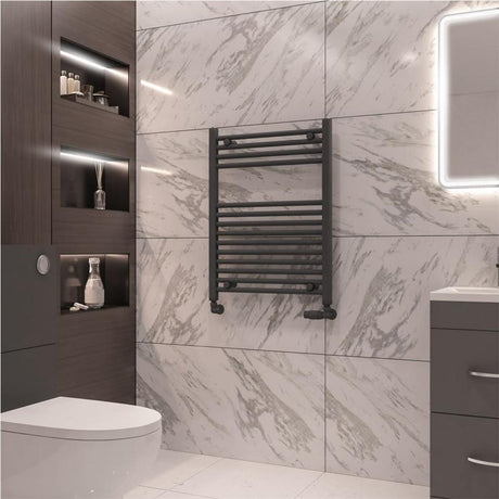 Eastbrook Wingrave Straight Ladder Towel Radiator 800mm x 600mm - Matt Anthracite - 89.0078 - TAP 'N' SHOWER