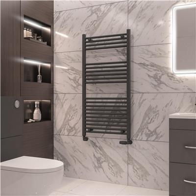 Eastbrook Wingrave Straight Ladder Towel Radiator 1200mm x 600mm - Matt Anthracite - 89.0080 - TAP 'N' SHOWER