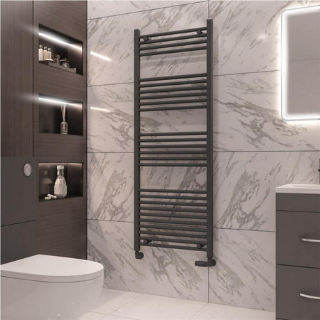 Eastbrook Wingrave Straight Ladder Towel Radiator 1600mm x 600mm - Matt Anthracite - 89.0081 - TAP 'N' SHOWER