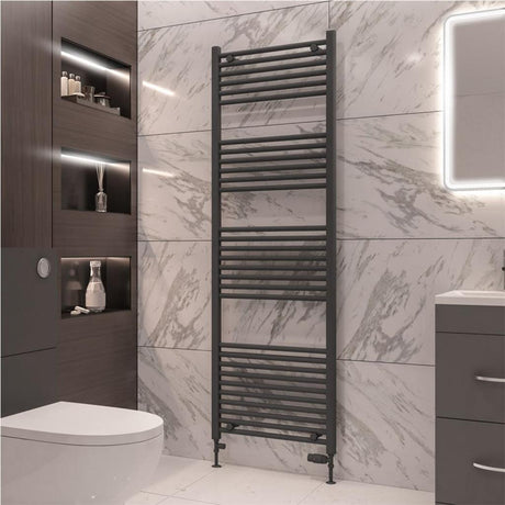 Eastbrook Wingrave Straight Ladder Towel Radiator 1800mm x 600mm - Matt Anthracite - 89.0082 - TAP 'N' SHOWER