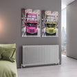 Eastbrook Rowsham Horizontal Designer Radiator 600mm x 1180mm - Matt White - 89.0101 - TAP 'N' SHOWER