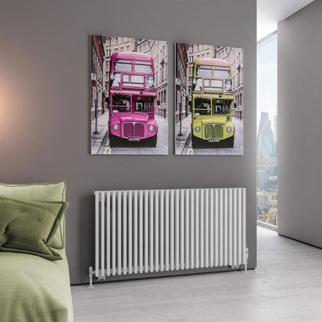 Eastbrook Rowsham Horizontal Designer Radiator 600mm x 1180mm - Matt White - 89.0101 - TAP 'N' SHOWER