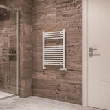 Eastbrook Wingrave Straight Ladder Towel Radiator 800mm x 600mm - Gloss White - 890123 - TAP 'N' SHOWER