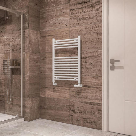 Eastbrook Wingrave Straight Ladder Towel Radiator 800mm x 600mm - Gloss White - 890123 - TAP 'N' SHOWER