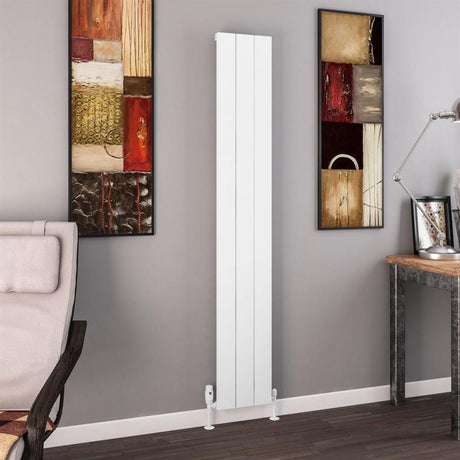 Eastbrook Charlton Aluminium Vertical Radiator 1800mm x 280mm - Matt White - 89.0128 - TAP 'N' SHOWER