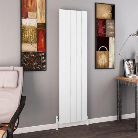 Eastbrook Charlton Aluminium Vertical Radiator 1800mm x 470mm - Matt White - 89.0132 - TAP 'N' SHOWER