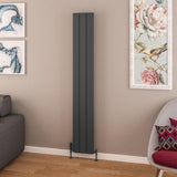Eastbrook Withington Aluminium Vertical Radiator 1800mm x 280mm - Matt Anthracite - 89.0138 - TAP 'N' SHOWER