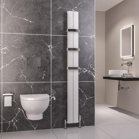 Eastbrook Preston Aluminium Vertical Radiator 1800mm x 185mm - Matt White - 89.0161 - TAP 'N' SHOWER