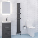 Eastbrook Preston Aluminium Vertical Radiator 1800mm x 185mm - Matt Anthracite - 89.0162 - TAP 'N' SHOWER