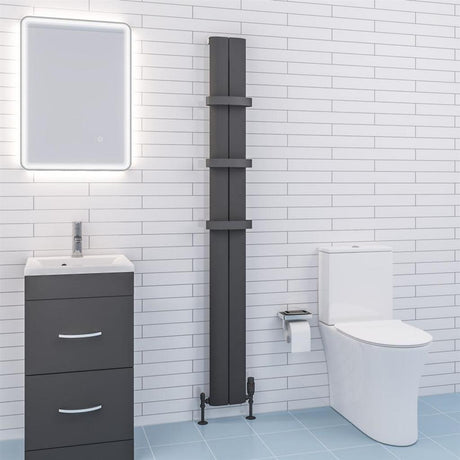 Eastbrook Preston Aluminium Vertical Radiator 1800mm x 185mm - Matt Anthracite - 89.0162 - TAP 'N' SHOWER