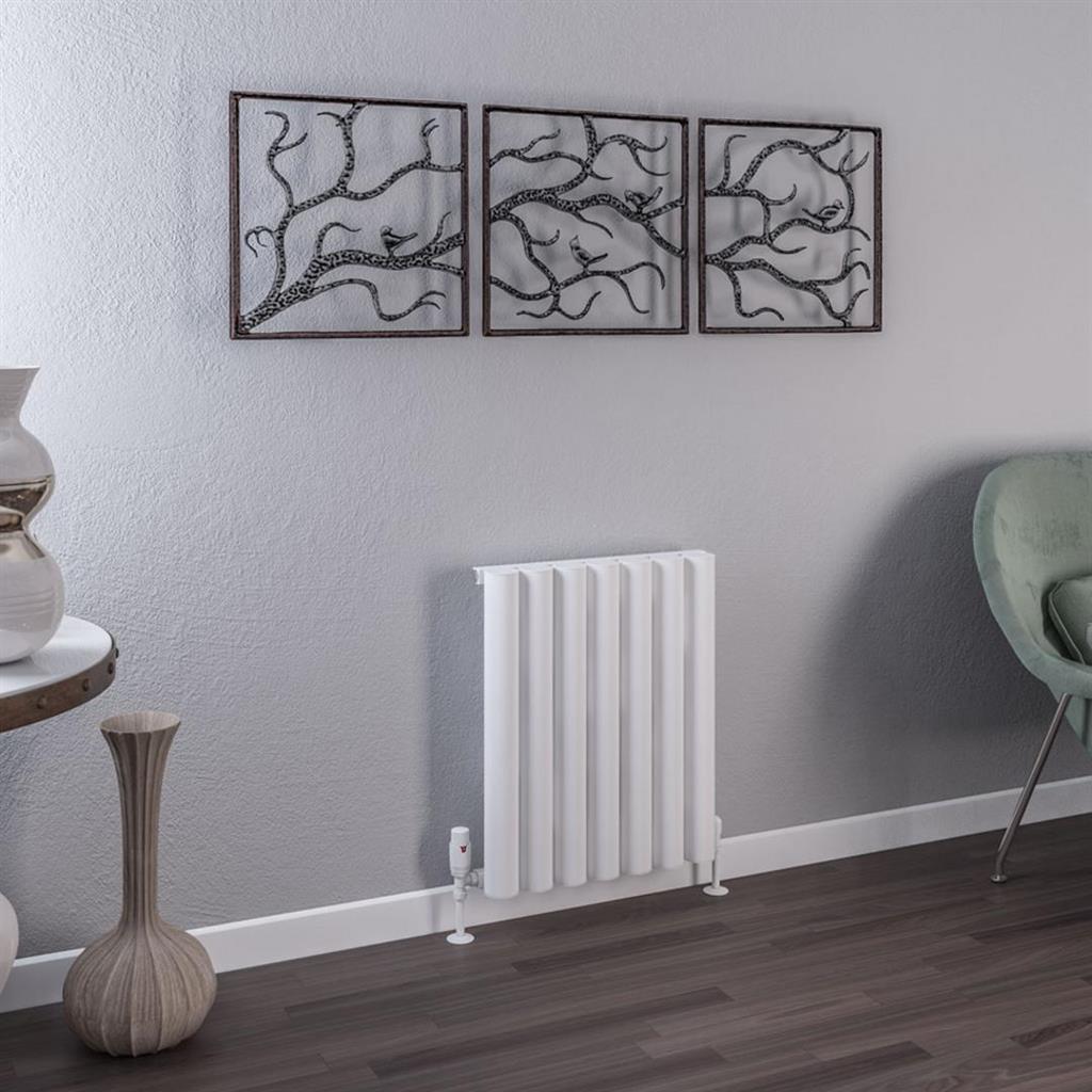Eastbrook Burford Aluminium Horizontal Radiator 600mm x 485mm - Matt White - 89.0229 - TAP 'N' SHOWER