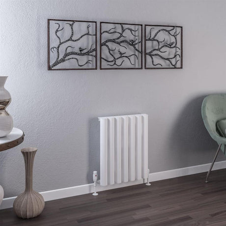 Eastbrook Burford Aluminium Horizontal Radiator 600mm x 485mm - Matt White - 89.0229 - TAP 'N' SHOWER