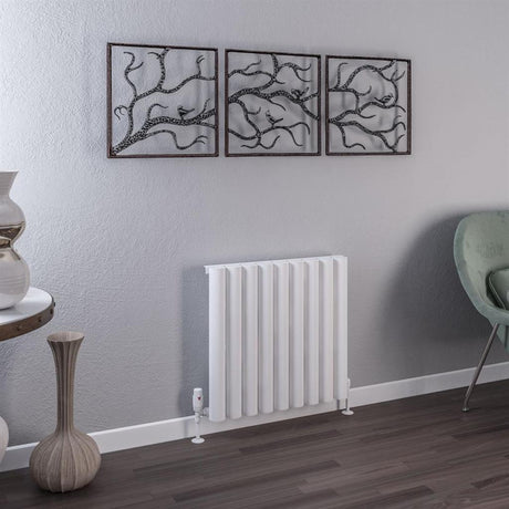 Eastbrook Burford Aluminium Horizontal Radiator 600mm x 625mm - Matt White - 89.0230 - TAP 'N' SHOWER