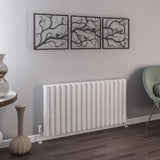 Eastbrook Burford Aluminium Horizontal Radiator 600mm x 1185mm - Matt White - 89.0233 - TAP 'N' SHOWER
