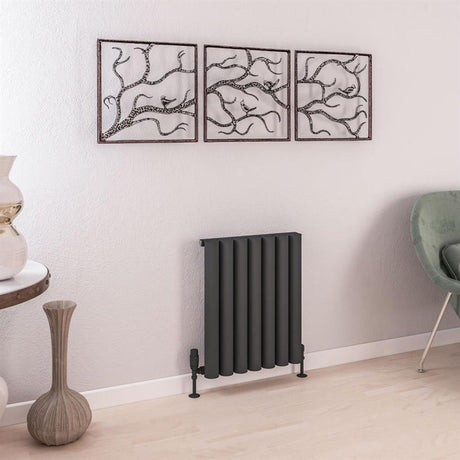 Eastbrook Burford Aluminium Horizontal Radiator 600mm x 485mm - Matt Anthracite - 89.0238 - TAP 'N' SHOWER
