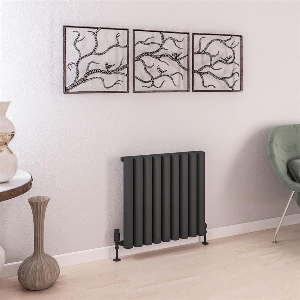 Eastbrook Burford Aluminium Horizontal Radiator 600mm x 625mm - Matt Anthracite - 89.0239 - TAP 'N' SHOWER