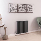 Eastbrook Burford Aluminium Horizontal Radiator 600mm x 625mm - Matt Anthracite - 89.0239 - TAP 'N' SHOWER