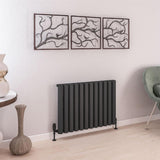 Eastbrook Burford Aluminium Horizontal Radiator 600mm x 835mm - Matt Anthracite - 89.0240 - TAP 'N' SHOWER
