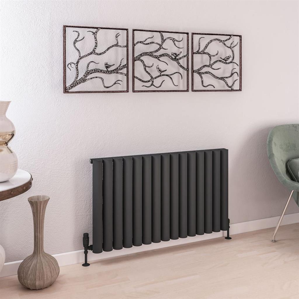 Eastbrook Burford Aluminium Horizontal Radiator 600mm x 1045mm - Matt Anthracite - 89.0241 - TAP 'N' SHOWER