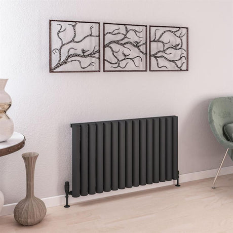 Eastbrook Burford Aluminium Horizontal Radiator 600mm x 1045mm - Matt Anthracite - 89.0241 - TAP 'N' SHOWER