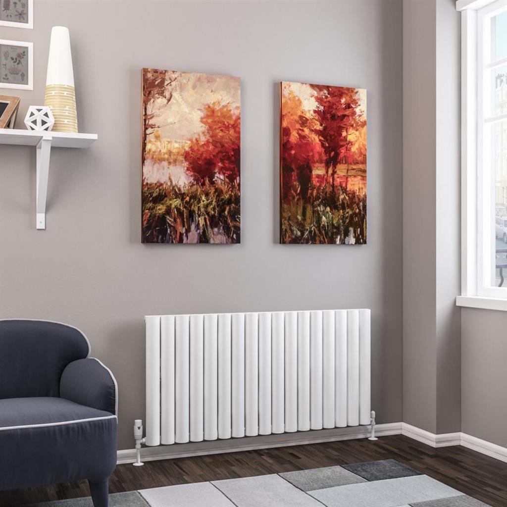 Eastbrook Kelmscott Aluminium Horizontal Radiator 600mm x 1185mm - Matt White - 89.0251 - TAP 'N' SHOWER