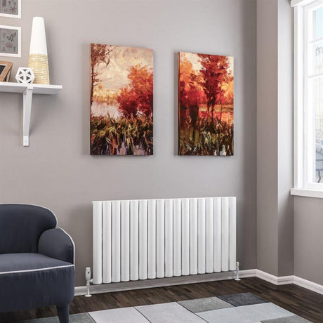 Eastbrook Kelmscott Aluminium Horizontal Radiator 600mm x 1185mm - Matt White - 89.0251 - TAP 'N' SHOWER