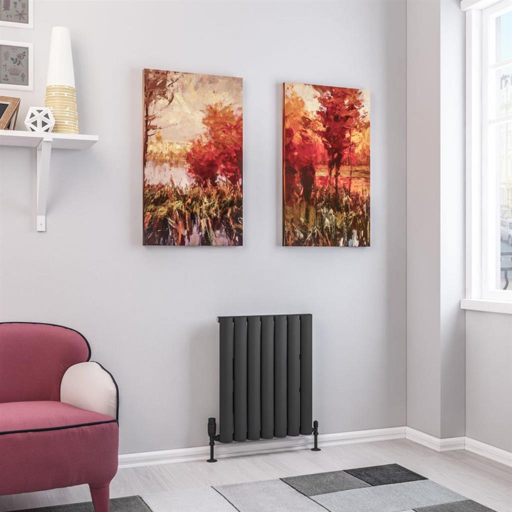 Eastbrook Kelmscott Aluminium Horizontal Radiator 600mm x 485mm - Matt Anthracite - 89.0256 - TAP 'N' SHOWER