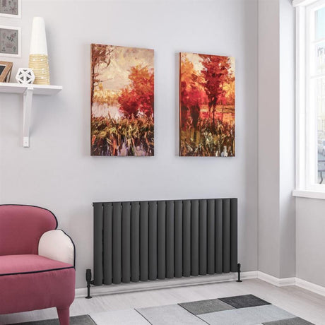 Eastbrook Kelmscott Aluminium Horizontal Radiator 600mm x 1185mm - Matt Anthracite - 89.0260 - TAP 'N' SHOWER
