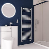 Eastbrook Wingrave Curved Ladder Towel Radiator 1600mm x 600mm - Chrome - 89.0395 - TAP 'N' SHOWER