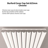 Eastbrook Burford Top/Bottom Cover Cap Set 625mm - Chrome - 89.0407 - TAP 'N' SHOWER