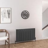 Eastbrook Malmesbury Aluminium Horizontal Radiator 600mm x 1040mm - Matt Anthracite - 89.0430 - TAP 'N' SHOWER