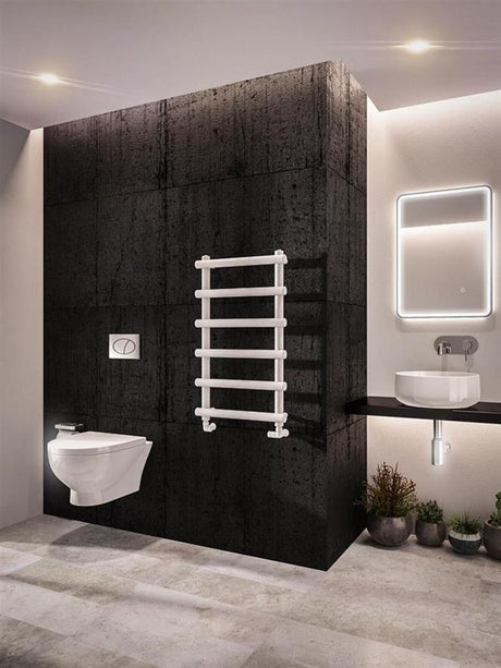 Eastbrook Marlow Straight Designer Towel Radiator 850mm x 500mm - Matt White - 89.0500 - TAP 'N' SHOWER