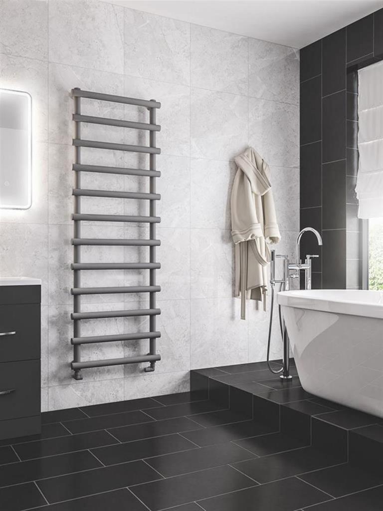 Eastbrook Marlow Straight Designer Towel Radiator 1750mm x 600mm - Matt Grey - 89.0517 - TAP 'N' SHOWER