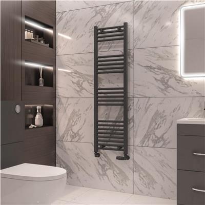 Eastbrook Wingrave Straight Ladder Towel Radiator 1400mm x 400mm - Matt Anthracite - 89.0533 - TAP 'N' SHOWER