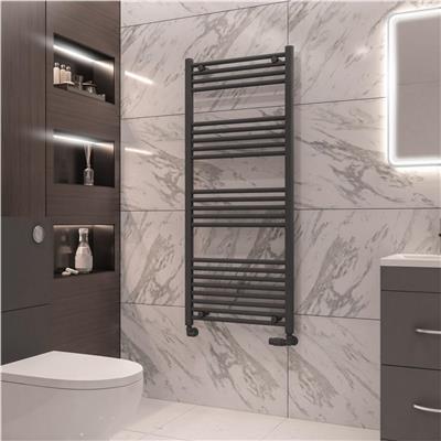 Eastbrook Wingrave Straight Ladder Towel Radiator 1400mm x 600mm - Matt Anthracite - 89.0535 - TAP 'N' SHOWER