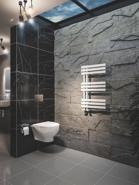 Eastbrook Hurley Designer Towel Radiator 800mm x 500mm - Matt White - 89.0542 - TAP 'N' SHOWER