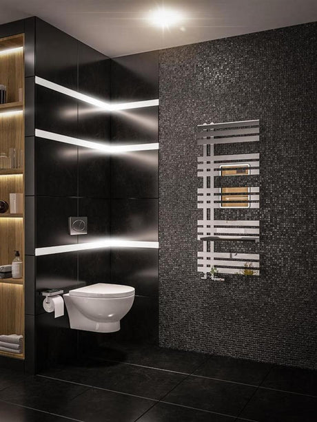 Eastbrook Hurley Designer Towel Radiator 1200mm x 500mm - Chrome - 89.0568 - TAP 'N' SHOWER