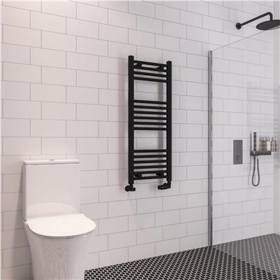 Eastbrook Wingrave Straight Ladder Towel Radiator 1000mm x 400mm - Matt Black - 89.0599 - TAP 'N' SHOWER