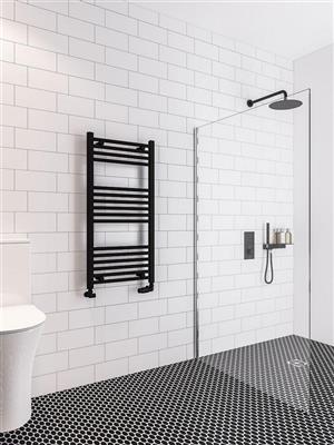 Eastbrook Wingrave Straight Ladder Towel Radiator 1000mm x 500mm - Matt Black - 89.0600 - TAP 'N' SHOWER