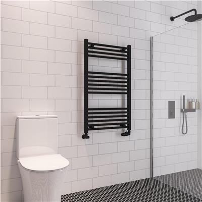 Eastbrook Wingrave Straight Ladder Towel Radiator 1000mm x 600mm - Matt Black - 89.0601 - TAP 'N' SHOWER