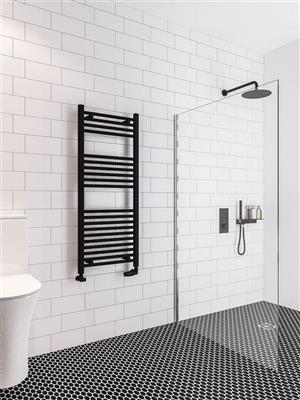 Eastbrook Wingrave Straight Ladder Towel Radiator 1200mm x 500mm - Matt Black - 89.0603 - TAP 'N' SHOWER