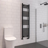 Eastbrook Wingrave Straight Ladder Towel Radiator 1600mm x 400mm - Matt Black - 89.0608 - TAP 'N' SHOWER