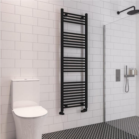 Eastbrook Wingrave Straight Ladder Towel Radiator1600mm x 500mm - Matt Black - 89.0609 - TAP 'N' SHOWER