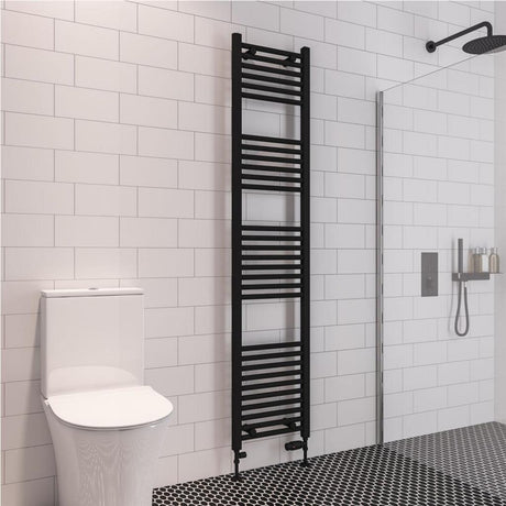 Eastbrook Wingrave Straight Ladder Towel Radiator 1800mm x 400mm - Matt Black - 89.0611 - TAP 'N' SHOWER