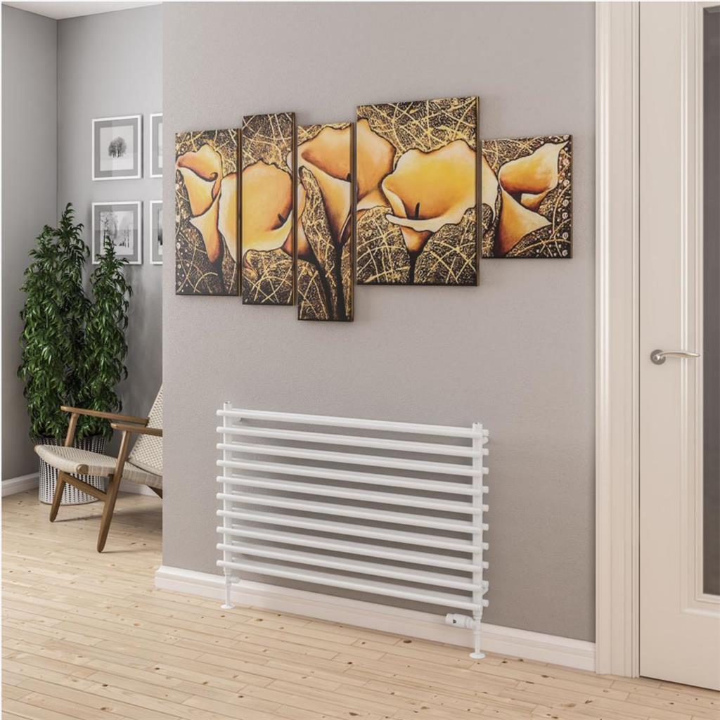 Eastbrook Murano Tube on Tube Horizontal Radiator 1000mm x 600mm - Gloss White - 89.0898 - TAP 'N' SHOWER