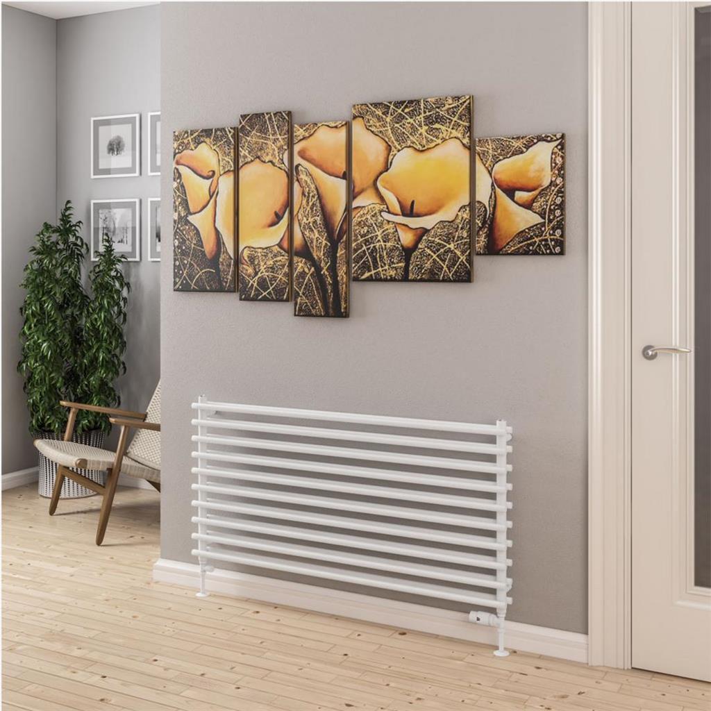 Eastbrook Murano Tube on Tube Horizontal Radiator 1200mm x 600mm - Gloss White - 89.0899 - TAP 'N' SHOWER