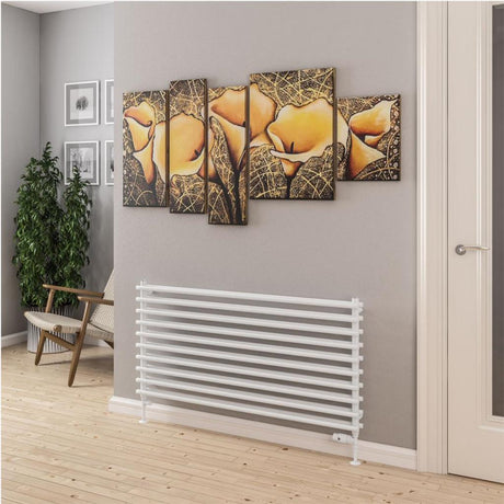 Eastbrook Murano Tube on Tube Horizontal Radiator 1200mm x 600mm - Gloss White - 89.0899 - TAP 'N' SHOWER