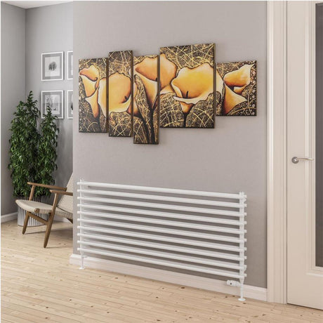 Eastbrook Murano Tube on Tube Horizontal Radiator 1400mm x 600mm - Gloss White - 89.0900 - TAP 'N' SHOWER